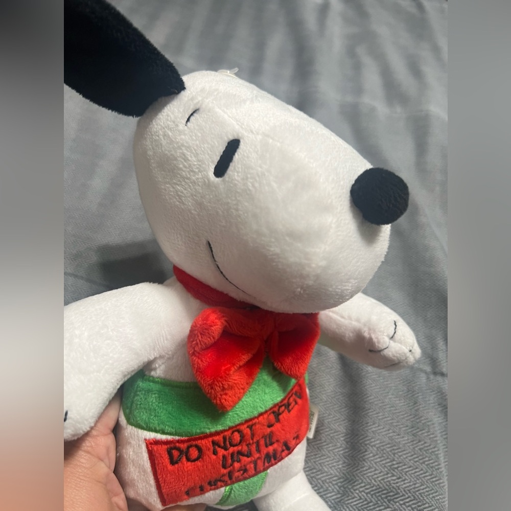 Peanuts Holiday Snoopy Present Plush Dog Toy